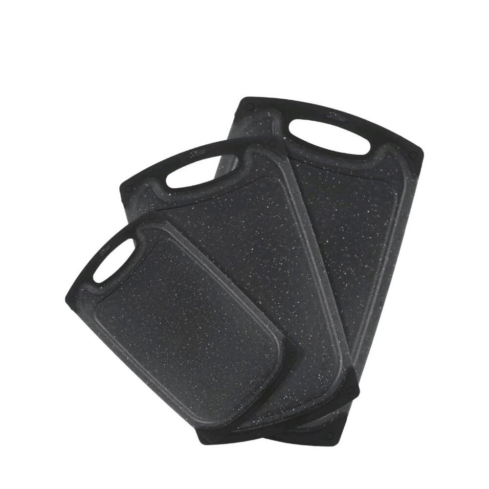 3 Pack‎ Plastic Kitchen Cutting Board w/ Easy-Grip Handles for Fruits Vegetables